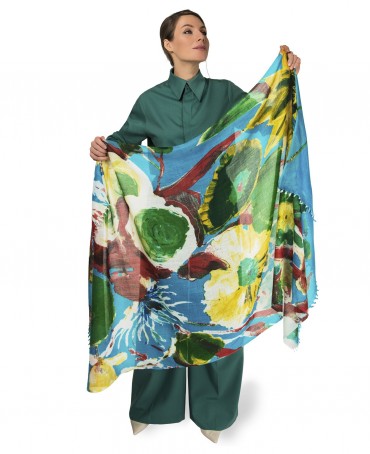 Палантин Женский W40-LA.PEINTURE/TURQU